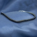 Men Silver Minimal Square Black Diamond Bracelet