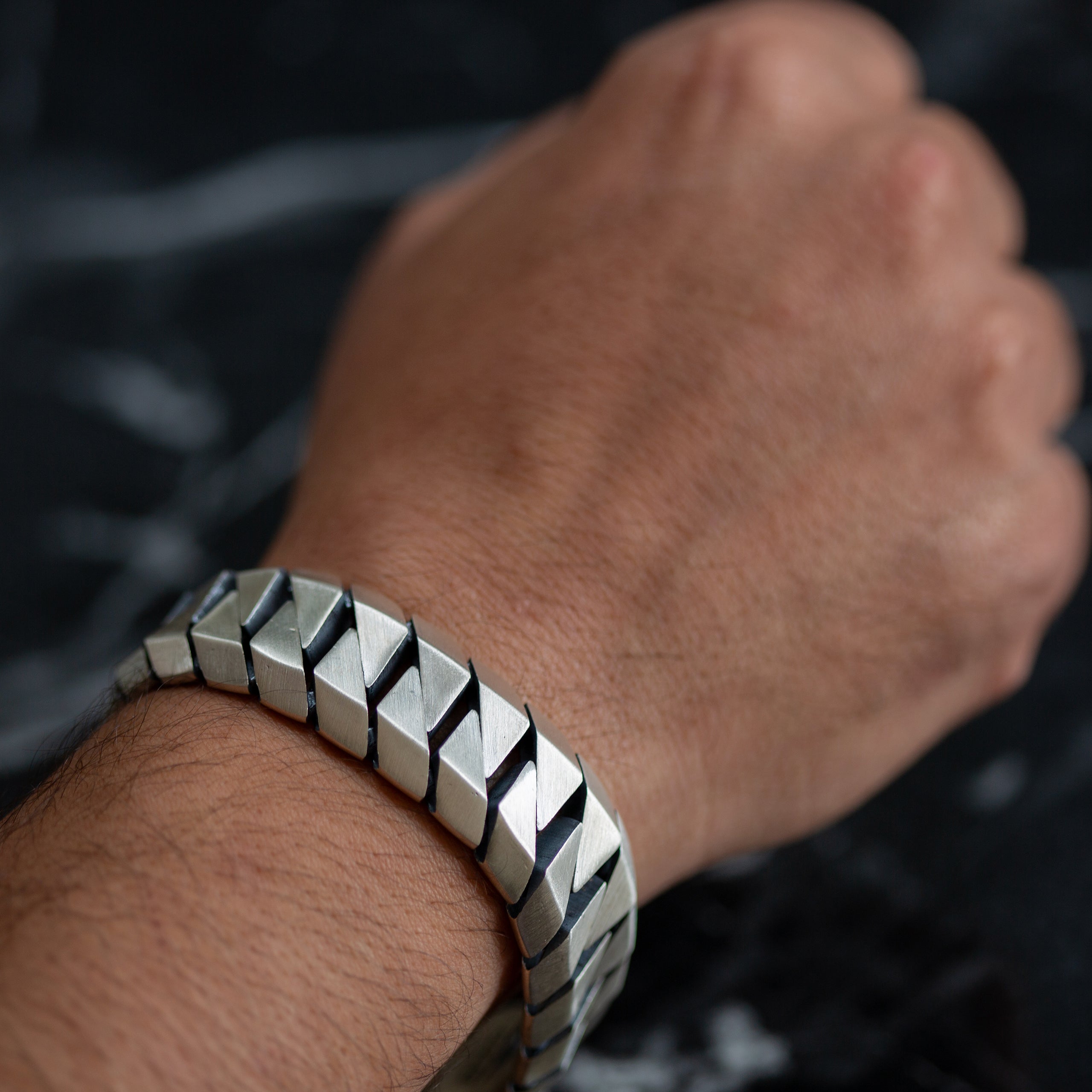 Pulsera de cadena gourmet de plata para hombre, de 18 mm de grosor