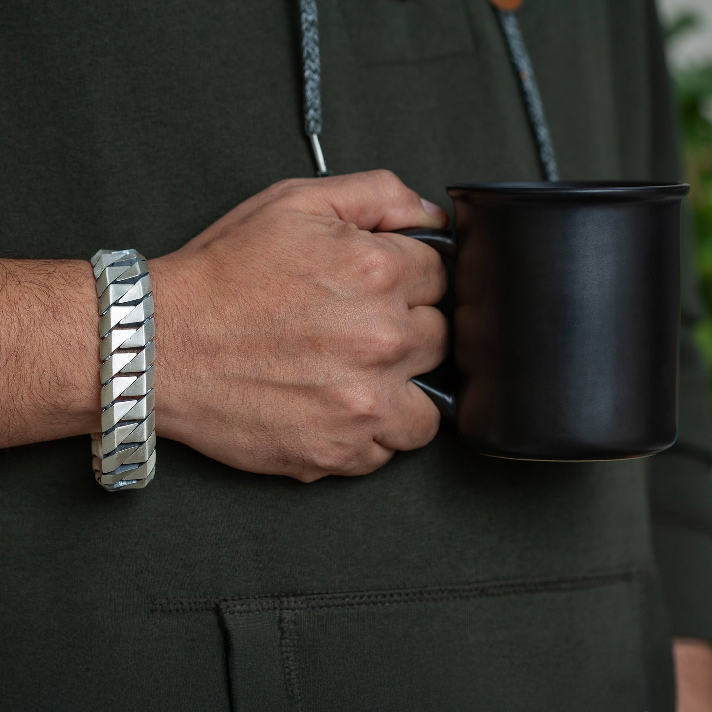Silver Men Heavy 18MM Curb Gourmet Chain Bracelet