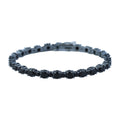 925 Silver Black Diamond Tennis Bracelet, Men Round Diamond Bracelet, Elegant Diamond Bracelet, Luxury Diamond Tennis Bracelet