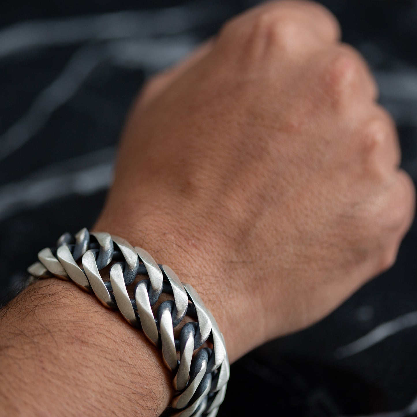 925 Silver Men 22MM Heavy Curb Chain Biker Bracelet