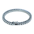 925 Solid Silver Curb Chain Bracelet, 5MM Franco Chain Bracelet, Onyx Stone Chain Curb Bracelet, Unique Men Chain Gift Bracelet