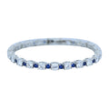 Silver Round Sapphire Bracelet, Men Luxury Blue Sapphire Bracelet, Elegant Sapphire Tennis Bracelet, Unisex Tennis Chain