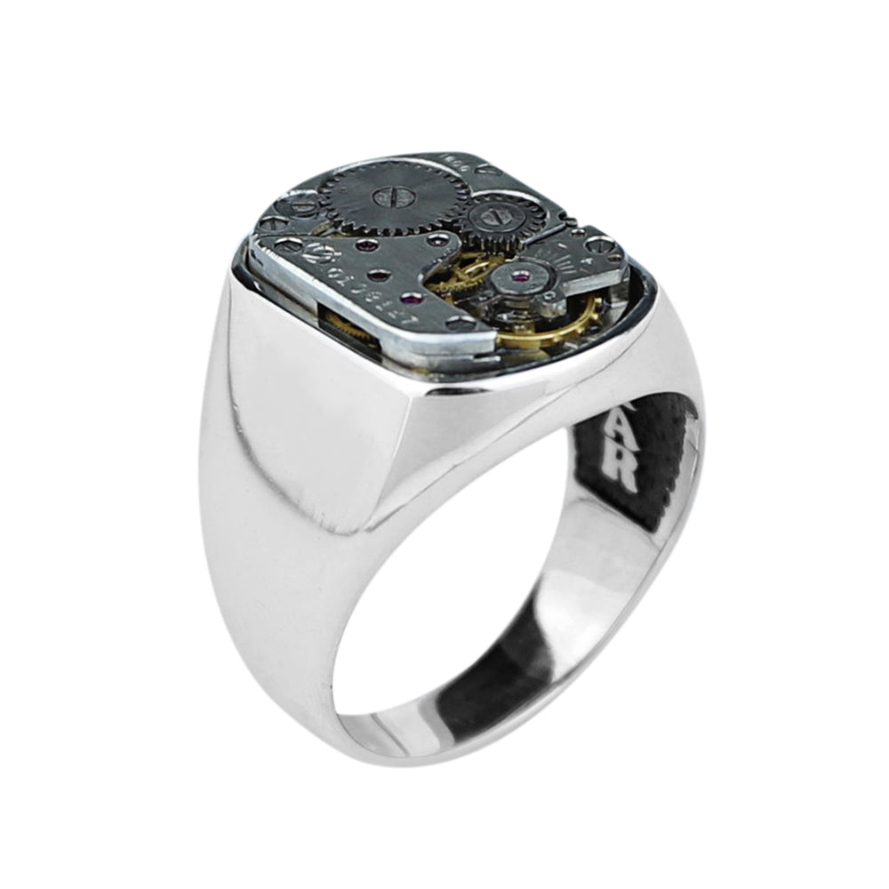 925 Sterling Silver Handmade Watch Mechanism Ring