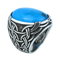 925 Sterling Silver Turquoise Ring, Men Large Turquoise Ring , Handcrafted Ottoman Ring , Turkish handmade , Gift for Men, Father Day Gift