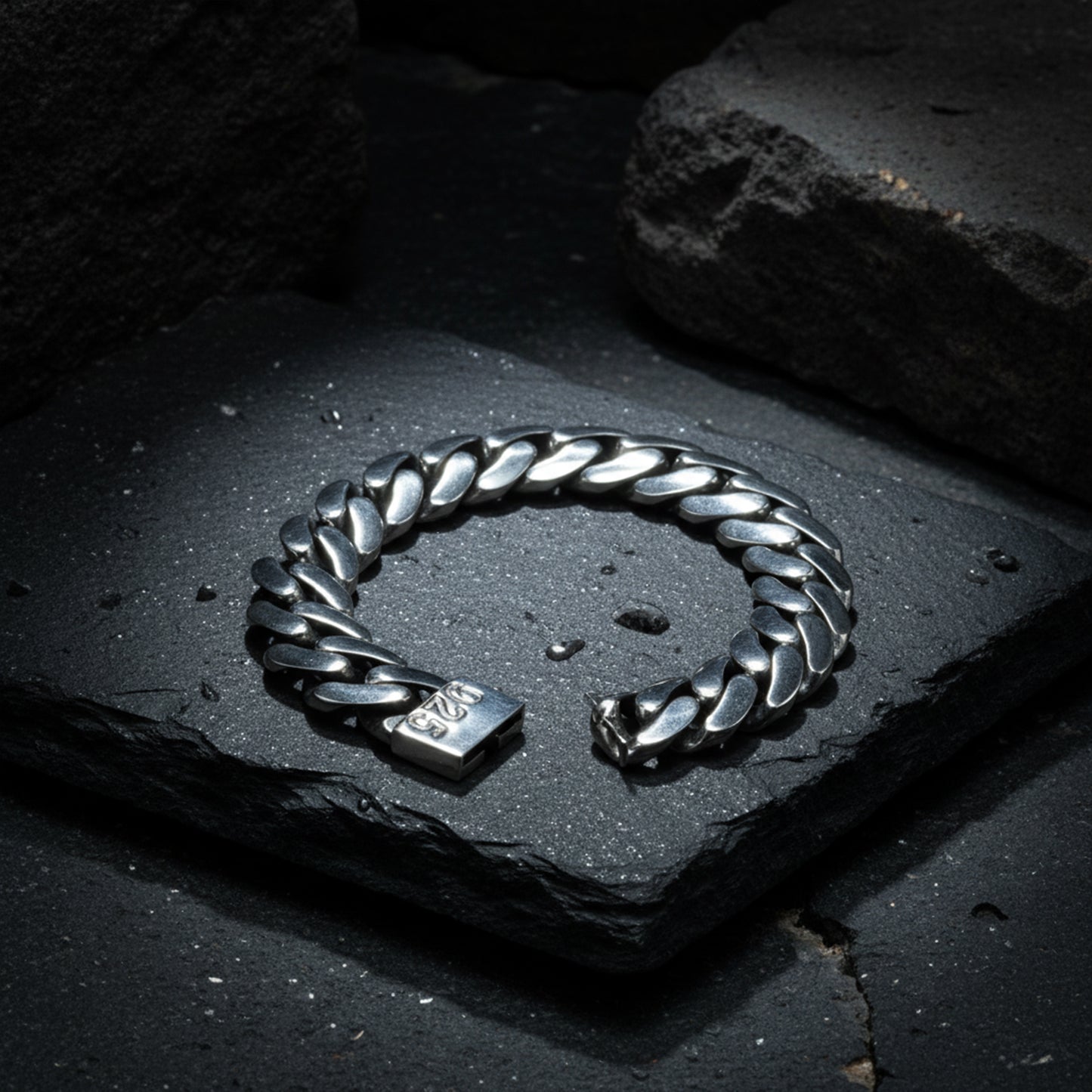 925 Solid Silver 18MM Heavy Cuban Curb Chain Wide Bracelet