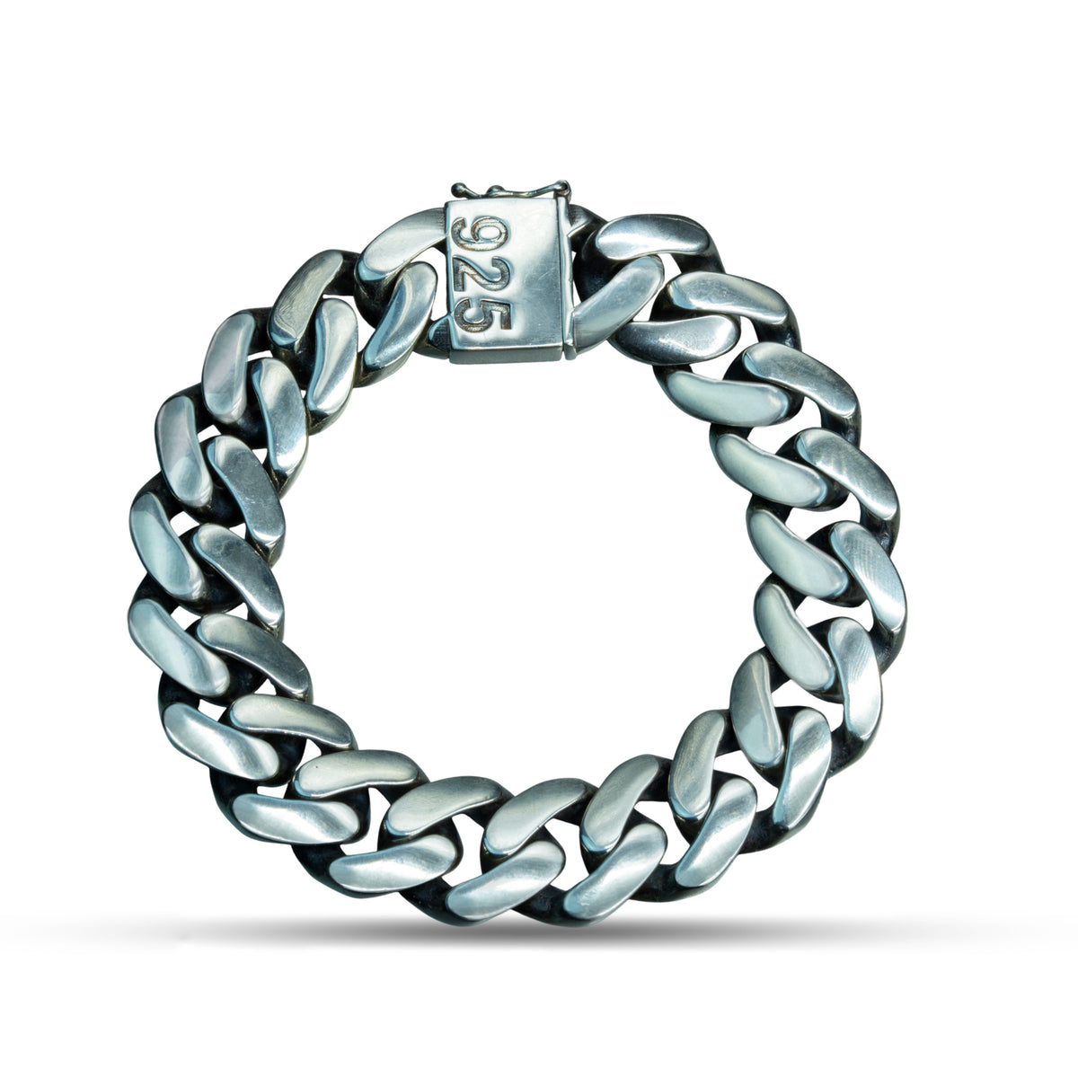 925 Solid Silver 18MM Heavy Cuban Curb Chain Wide Bracelet