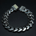 925 Solid Silver 18MM Heavy Cuban Curb Chain Wide Bracelet