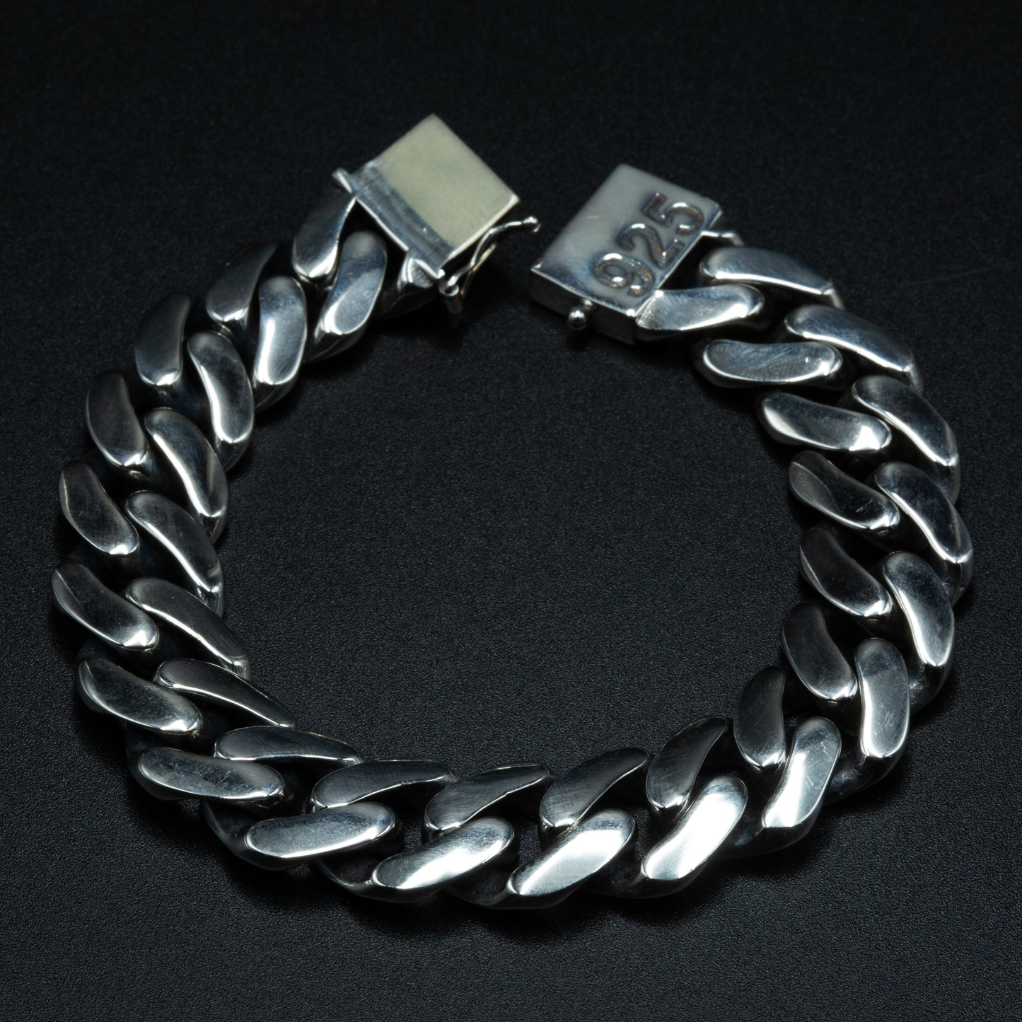925 Solid Silver 18MM Heavy Cuban Curb Chain Wide Bracelet