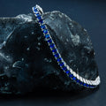 Silver Sapphire Diamond Stone Luxury Tennis Bracelet