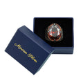 925 Men Silver Red Ruby Garnet Gemstone Ring
