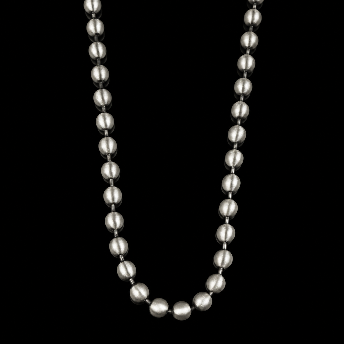 925 Sterling Silver 5mm Oxidized Ball Chain Necklace for Men