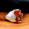 Men Handmade Square Gemstone Sultanite Ring