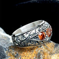 Men Handmade Engraved Zultanite Stone Band Ring