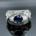 Türkischer Herren-Handwerkerring mit blauem Saphir