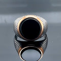 Silver Round Onyx Gemstone Classic Men Ring
