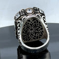 Silver Handmade Large Black Onyx Gemstone Ring