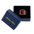 925 Silver Men Red Garnet Gemstone Handmade Ring