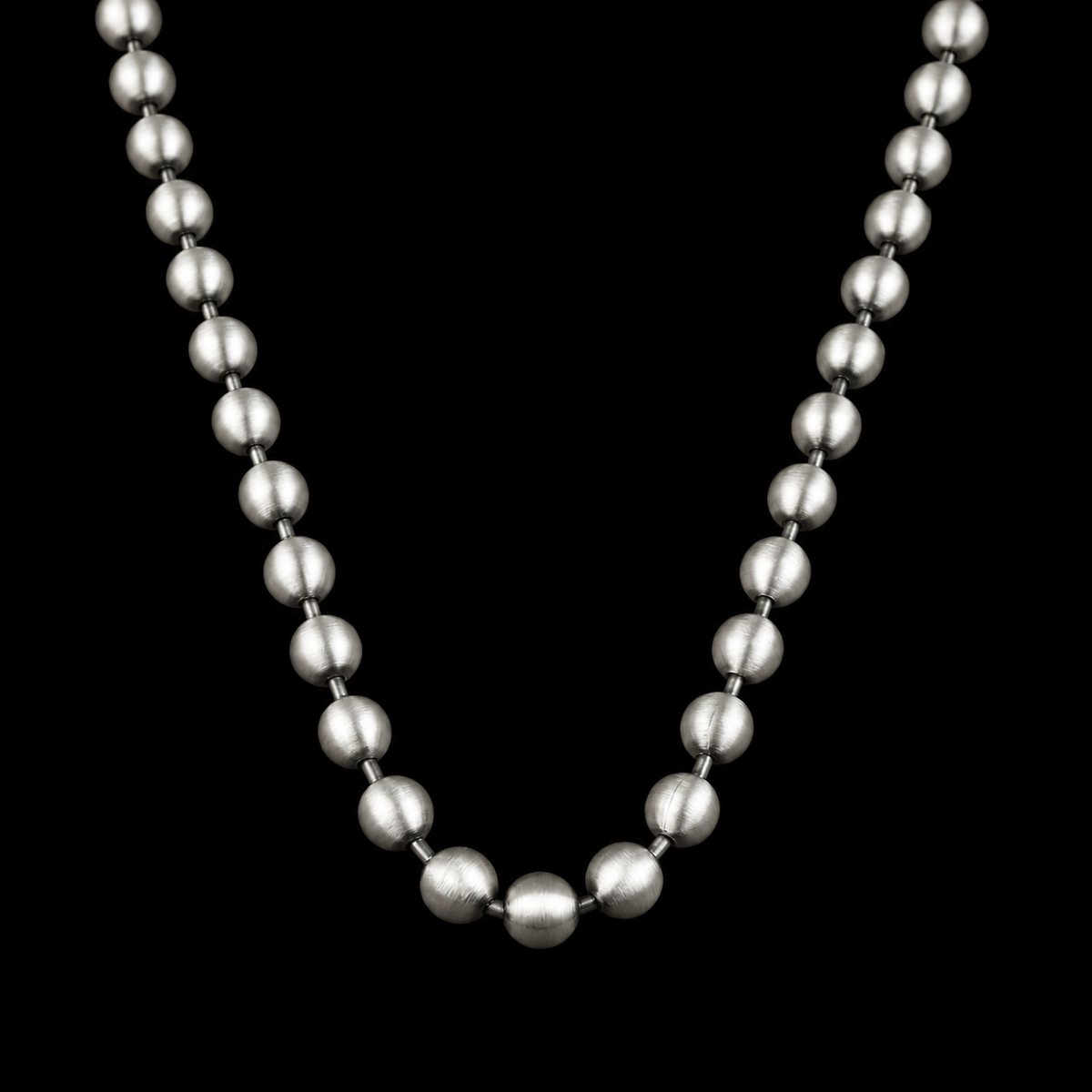 925 Sterling Silver 5mm Oxidized Ball Chain Necklace for Men
