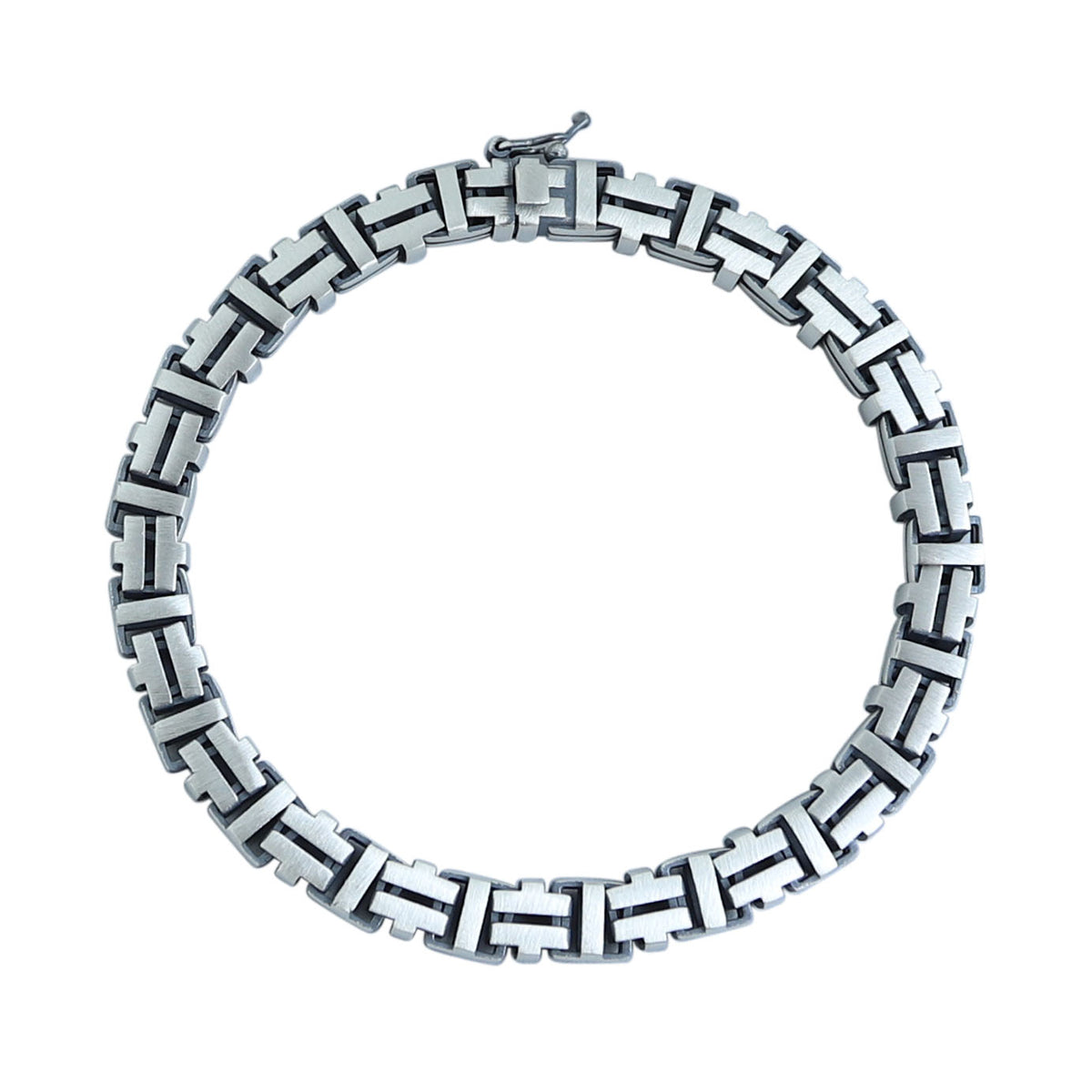 Men Silver Handmade Chain Bracelet, 7MM Men Chain Bracelet, Oxized Box Chain