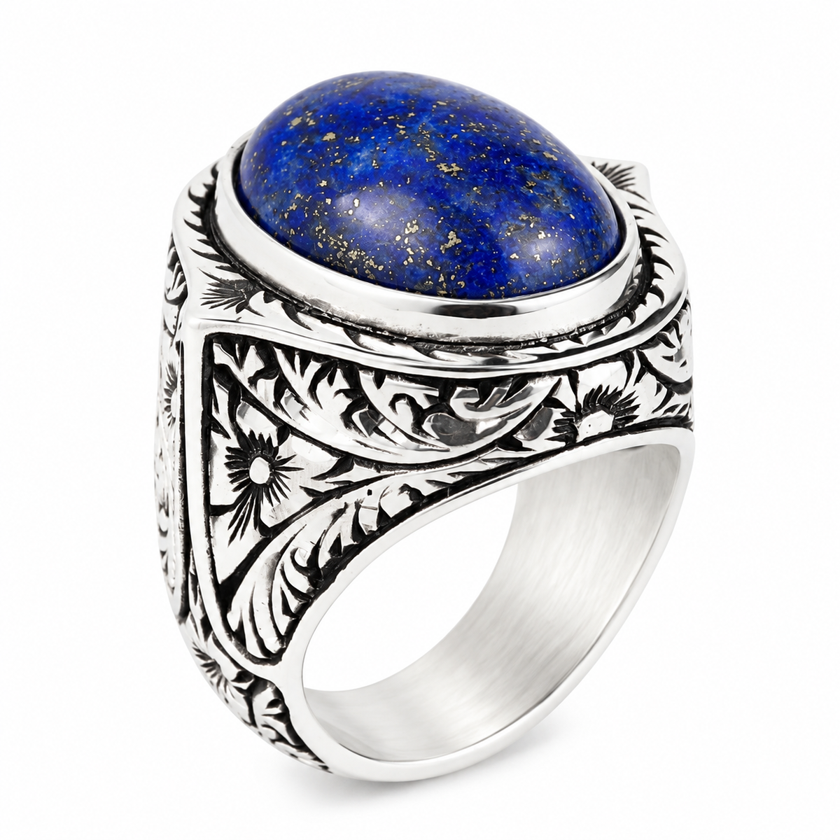 925 Silver Natural Lapis Lazuli Ring, Turkish Handmade Lapis Ring, Blue Lapis Lazuli Ring, Ottoman Style Ring , 925k Sterling Silver Ring