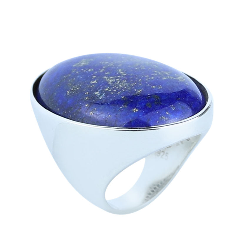 Silver Large Lapis Lazuli Ring, Natural Classic Handmade Lapis Ring , Blue Lapis Ring, Ottoman Style Ring , 925k Sterling Silver Ring