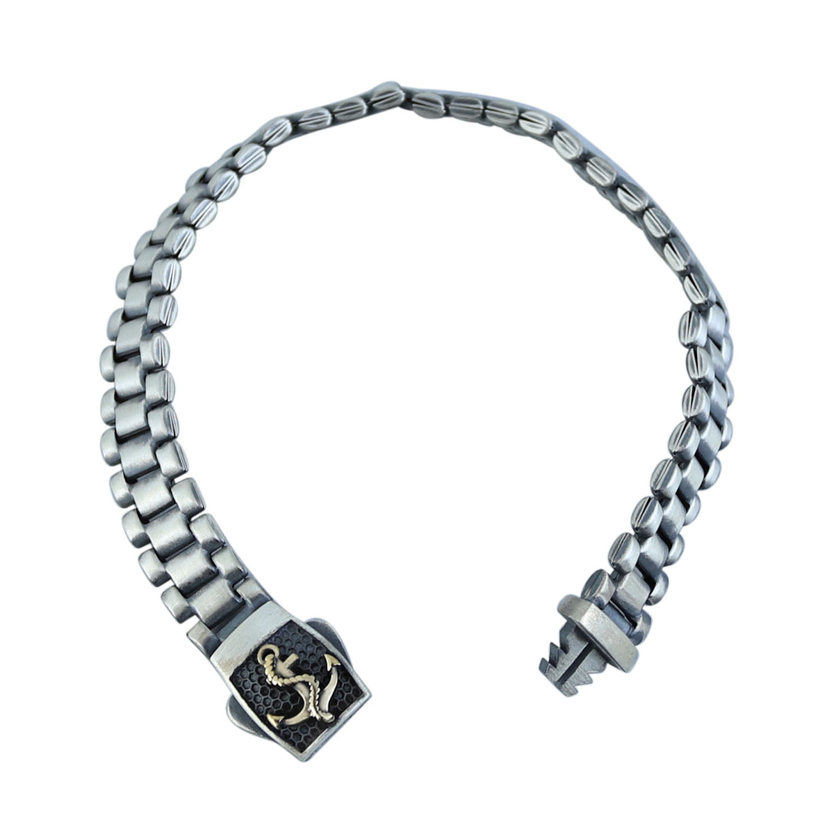 925 Sterling Silver Watch Band Bracelet, Anchor Figured Watch Band Bracelet, 10MM Chain Bracelet, Modern Bracelet For Men