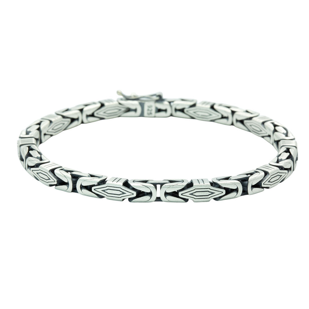Men Silver Thick Viking Chain Bracelet