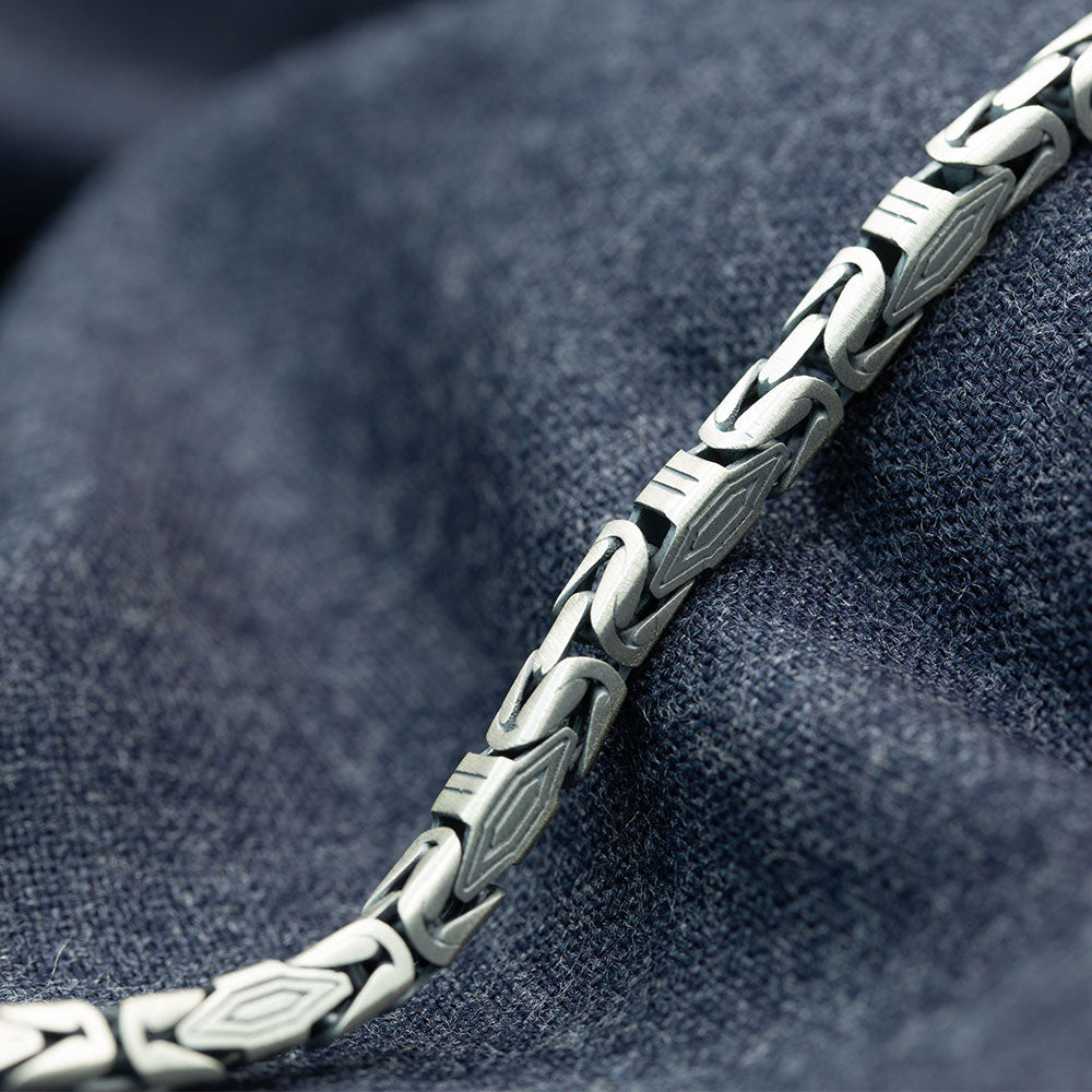 Men Silver Thick Viking Chain Bracelet