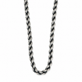 925 Sterling Silver 5mm Oxidized Rope Chain Necklace for Men