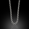 925 Sterling Silver 5mm Oxidized Rope Chain Necklace for Men