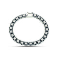 Pulsera de cadena gruesa grabada para hombre en plata de ley 925
