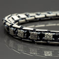 Pulsera de cadena gruesa grabada para hombre en plata de ley 925