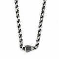 925 Sterling Silver 5mm Oxidized Rope Chain Necklace for Men