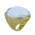 Men 18K Gold Ice Out Diamond Ring, Large Engraved Gemstone Mens Ring, Diamond Ottoman Men Ring, Gift For Men, 925 Sterling Silver