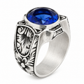 925 Sterling Silver Sapphire Ring for Men – Vintage Signet Style