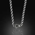 925 Sterling Silver 5mm Oxidized Rope Chain Necklace for Men