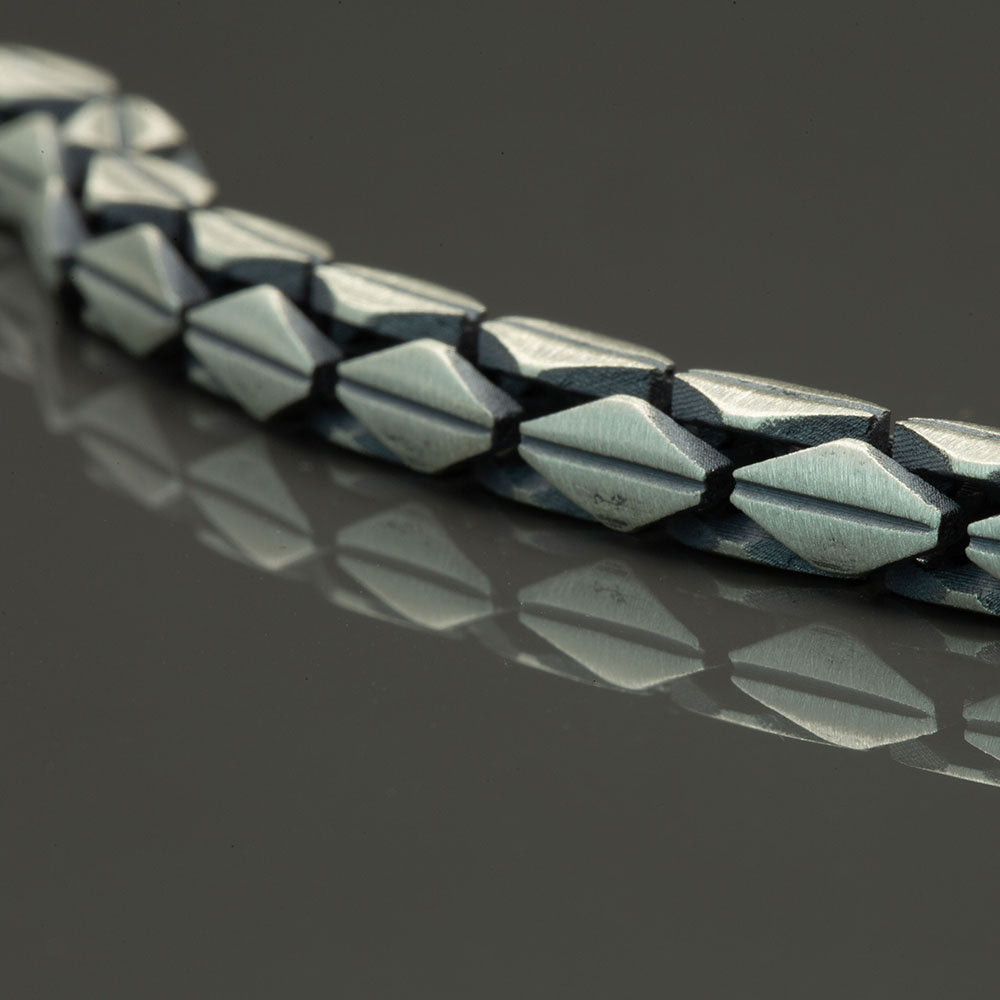 Pulsera de eslabones de cadena de serpiente de plata para hombre