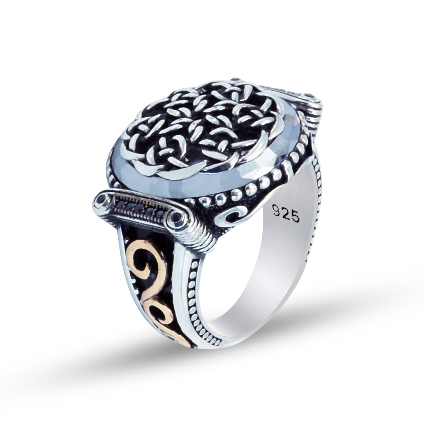 Silver Handmade Knot Pattern Viking Ring