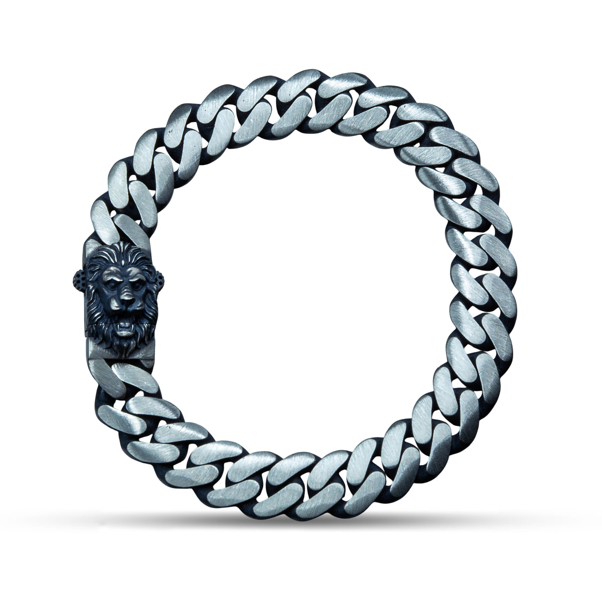 Sterling Silver Leon Figured Zodiac Curb Chain Bracelet