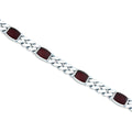 Pulsera de cadena con piedras preciosas de ágata y eslabones cubanos de plata de ley 925