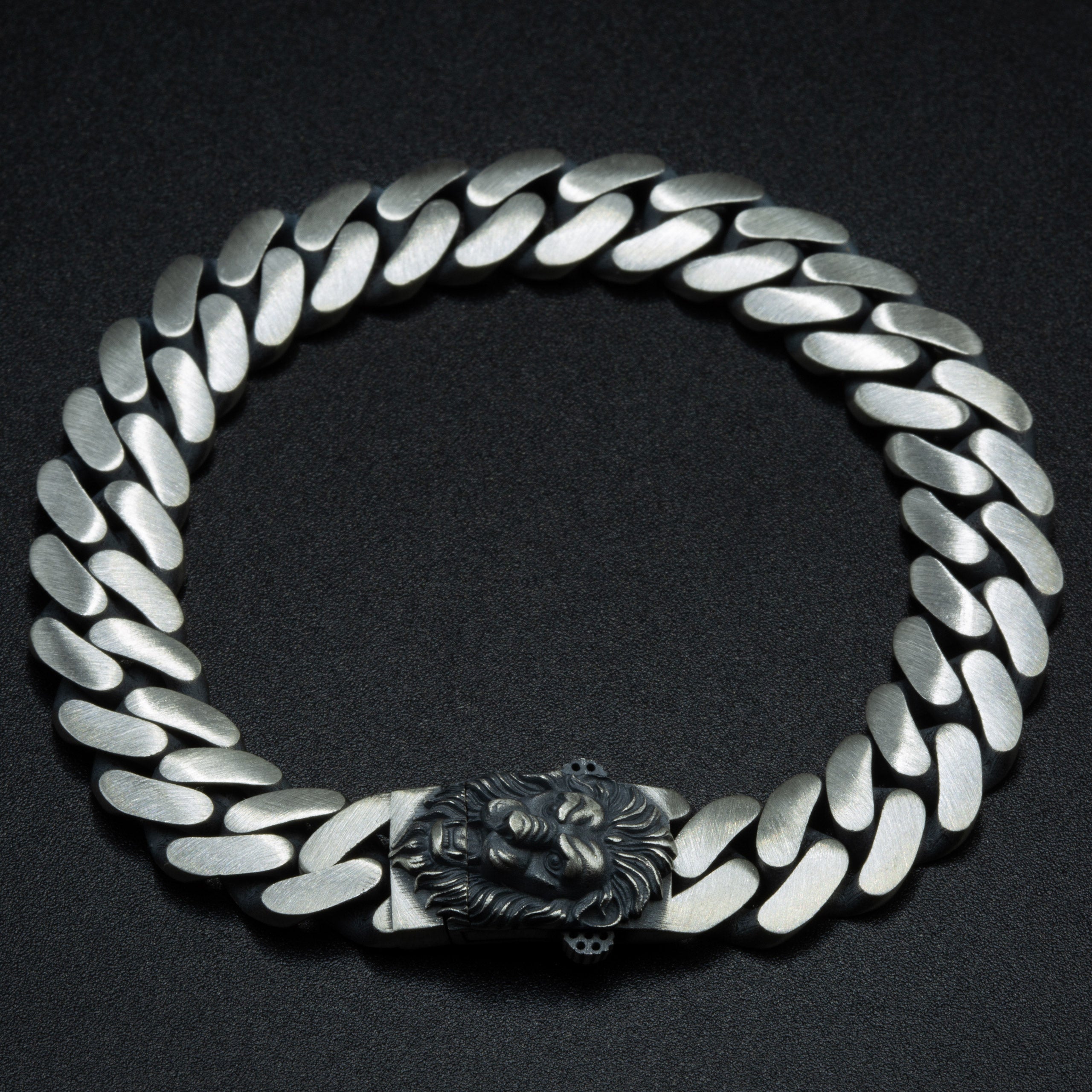Sterling Silver Leon Figured Zodiac Curb Chain Bracelet