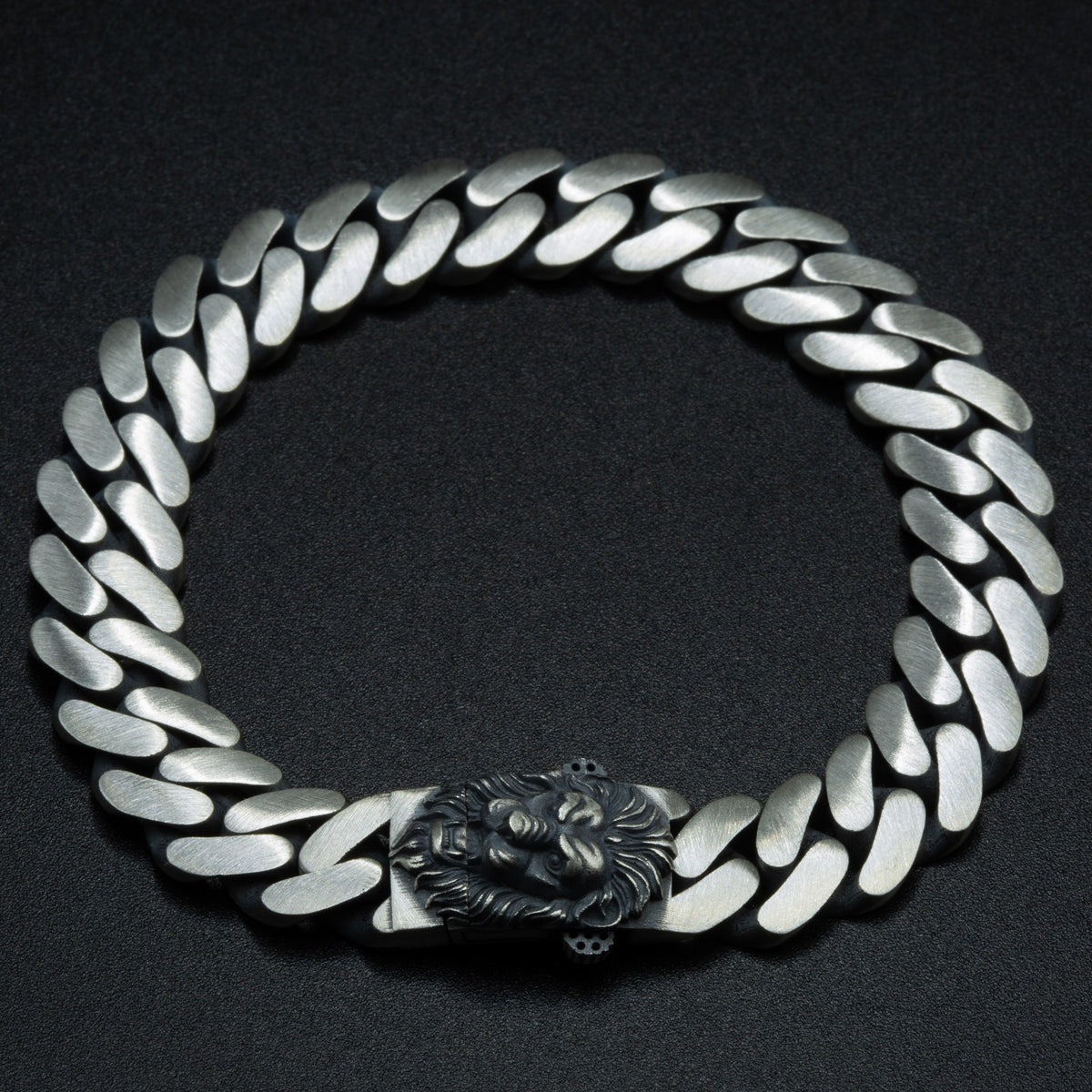 Sterling Silver Leon Figured Zodiac Curb Chain Bracelet