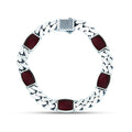 Pulsera de cadena con piedras preciosas de ágata y eslabones cubanos de plata de ley 925