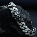 Sterling Silver Leon Figured Zodiac Curb Chain Bracelet
