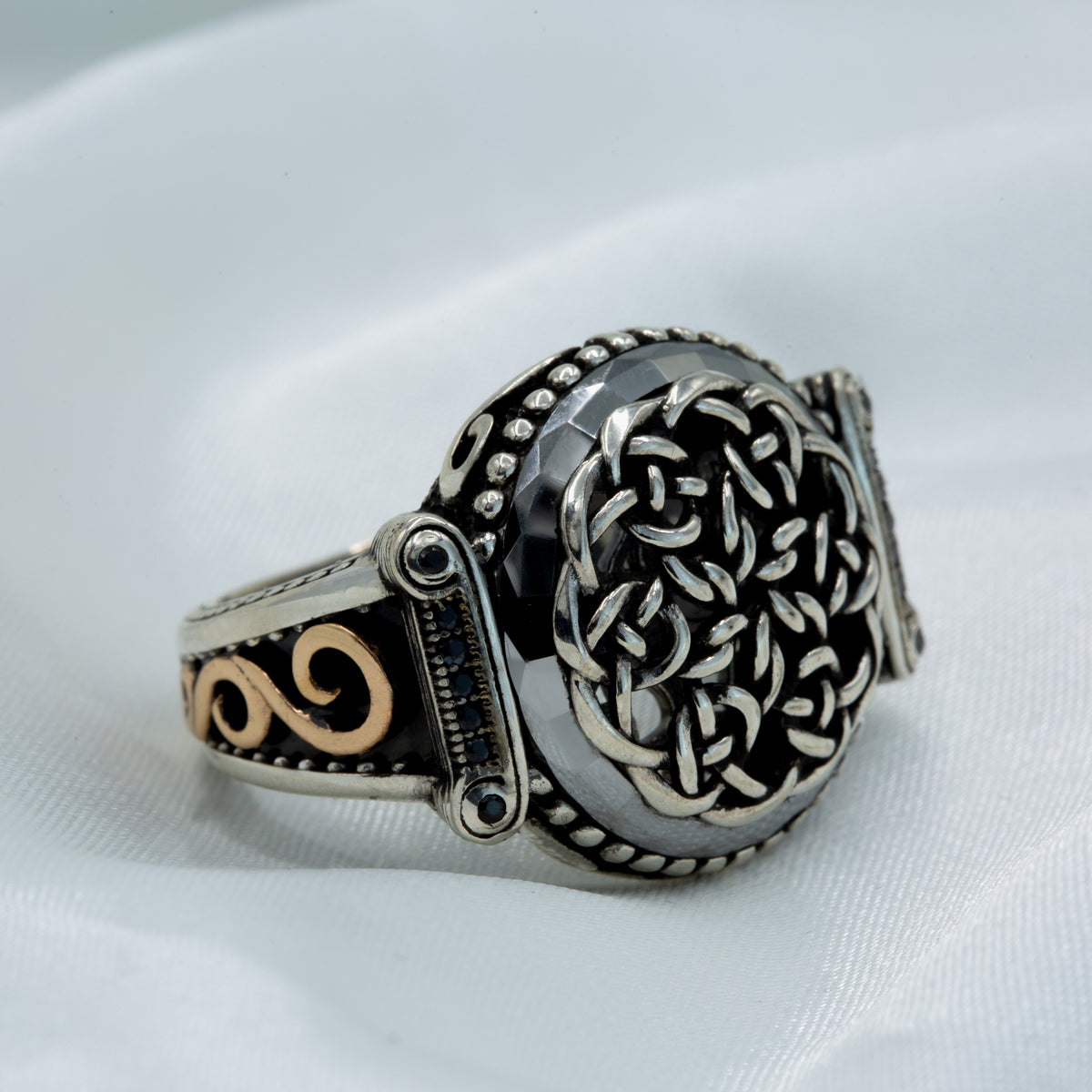 Silver Handmade Knot Pattern Viking Ring