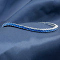 Silver Aquamarine Tennis Bracelet for Men - Luxury Blue Stone Jewelry - Elegant 925 Sterling