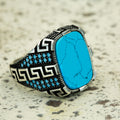 Men Handmade Greek Style Turquoise Ring