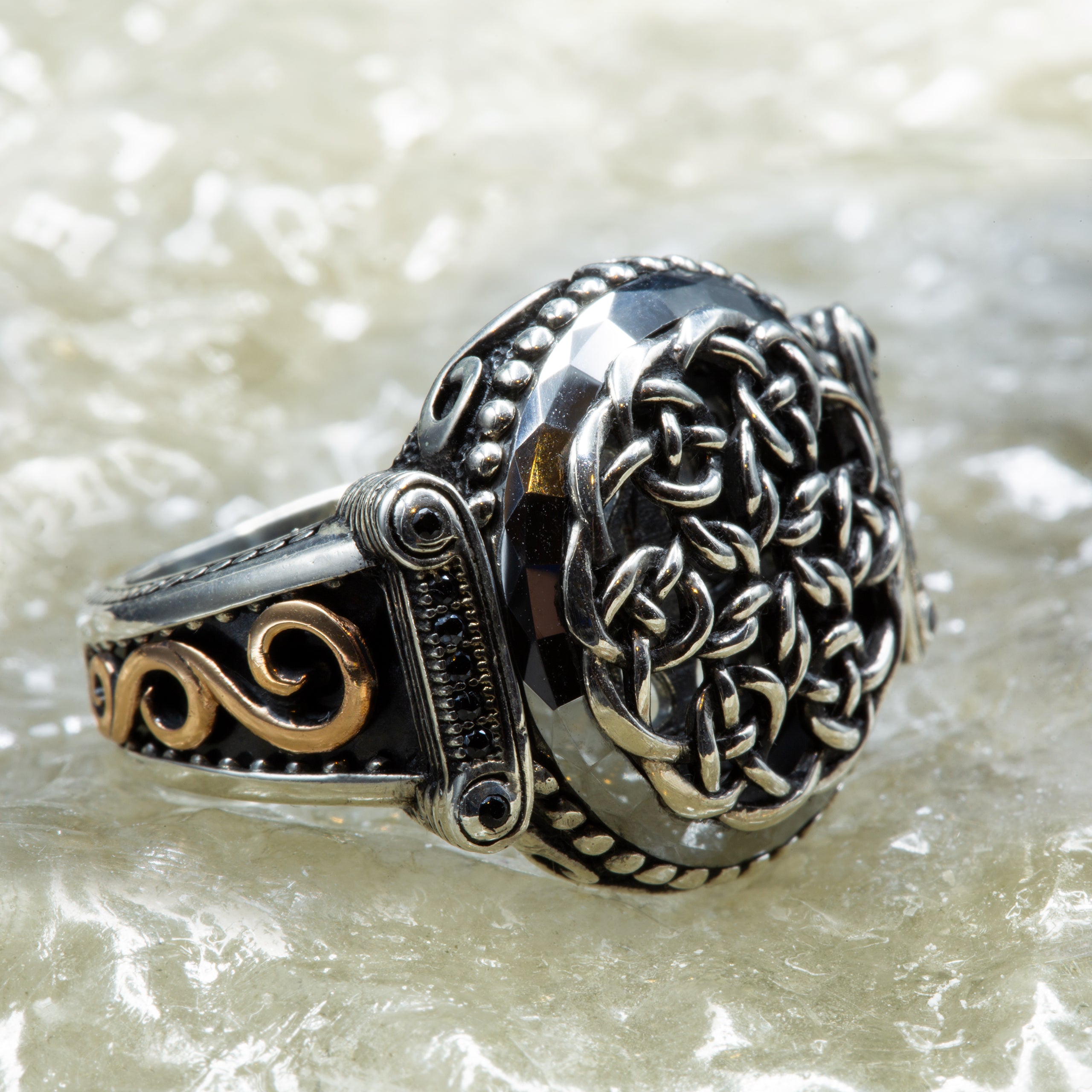 Silver Handmade Knot Pattern Viking Ring