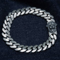 Sterling Silver Leon Figured Zodiac Curb Chain Bracelet